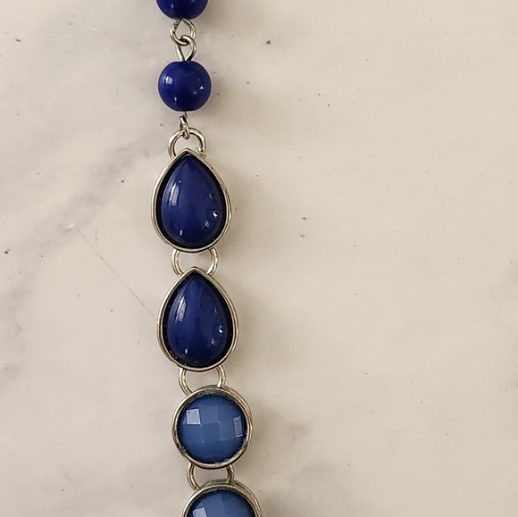 NY Collection Blue Stone Necklace - Picture 3 of 5
